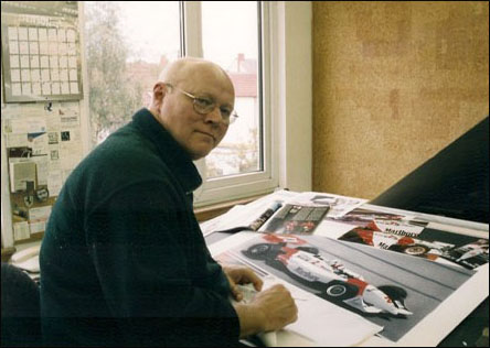 Gavin working in his studio at home in Leeds